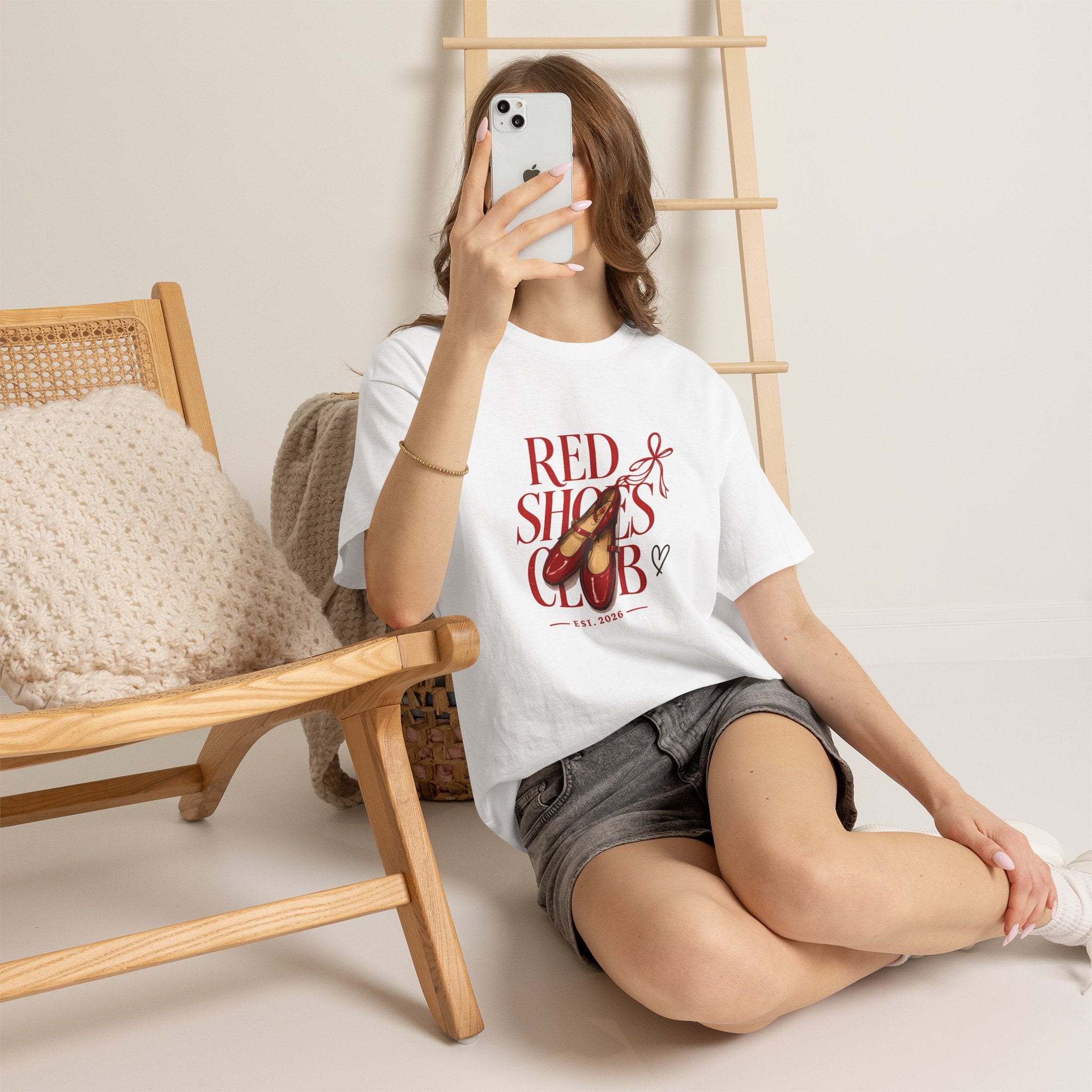 Red Shoes Club T-Shirt | Ballet Slippers Illustration, Dance Lover Tee