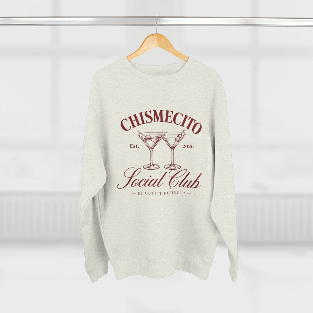 Chismecito Social Club Crewneck Sweatshirt — Retro Cocktail Graphic