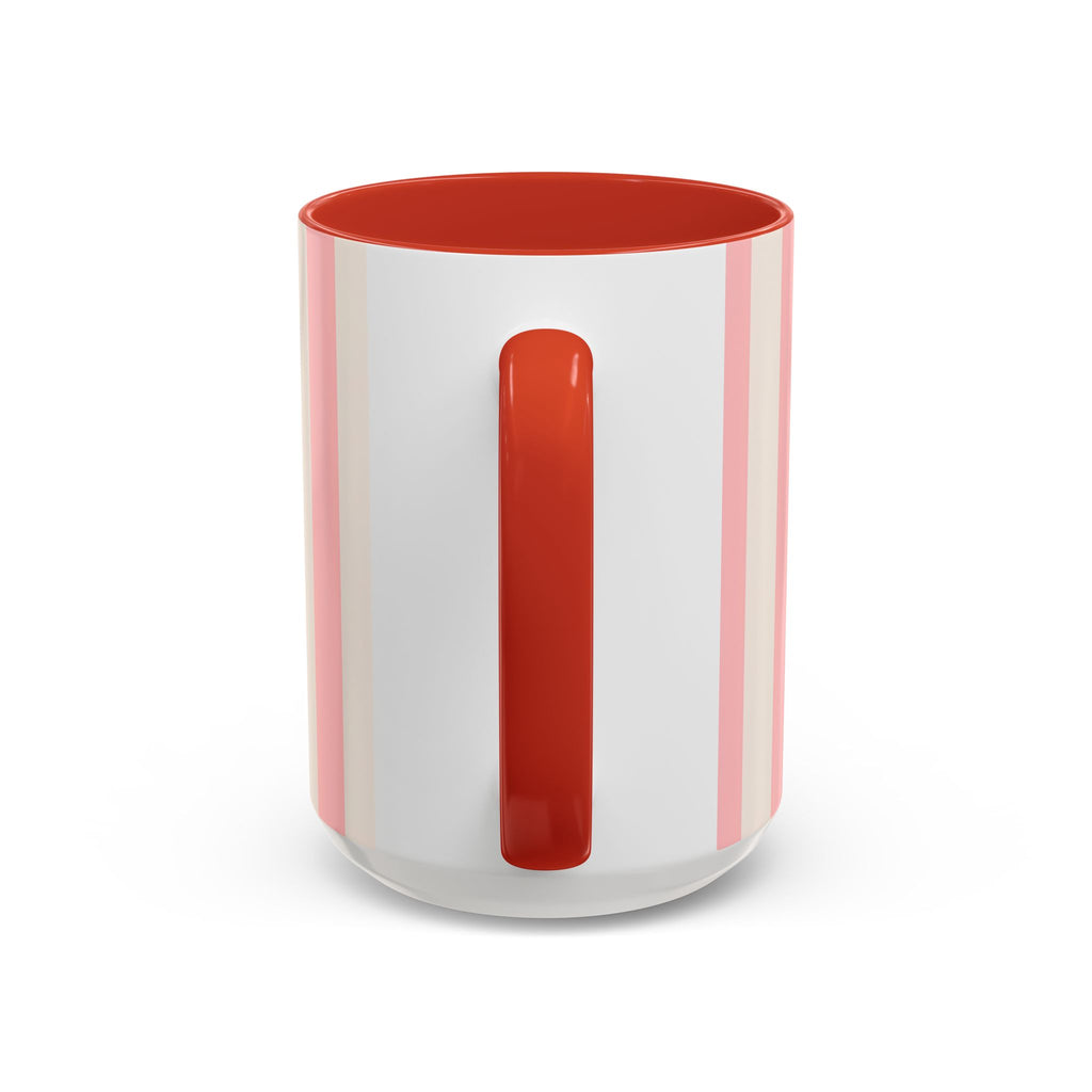 El Chisme Es Mi Terapia Accent Coffee Mug 15 oz — Spanish Gossip Quote, Pink Stripe