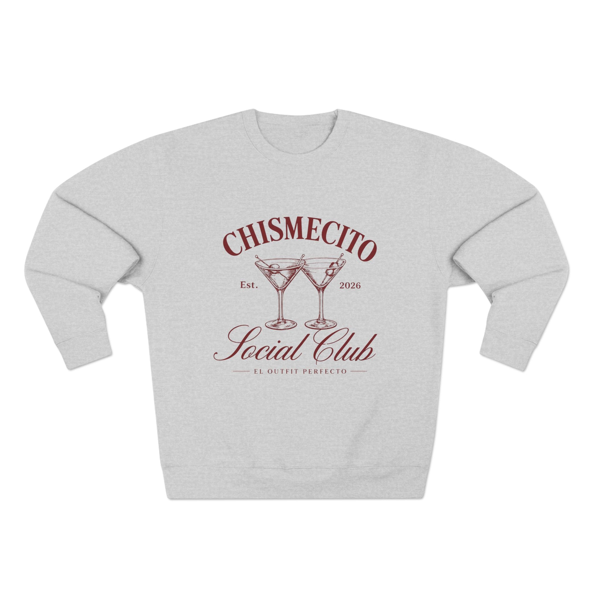 Chismecito Social Club Crewneck Sweatshirt — Retro Cocktail Graphic