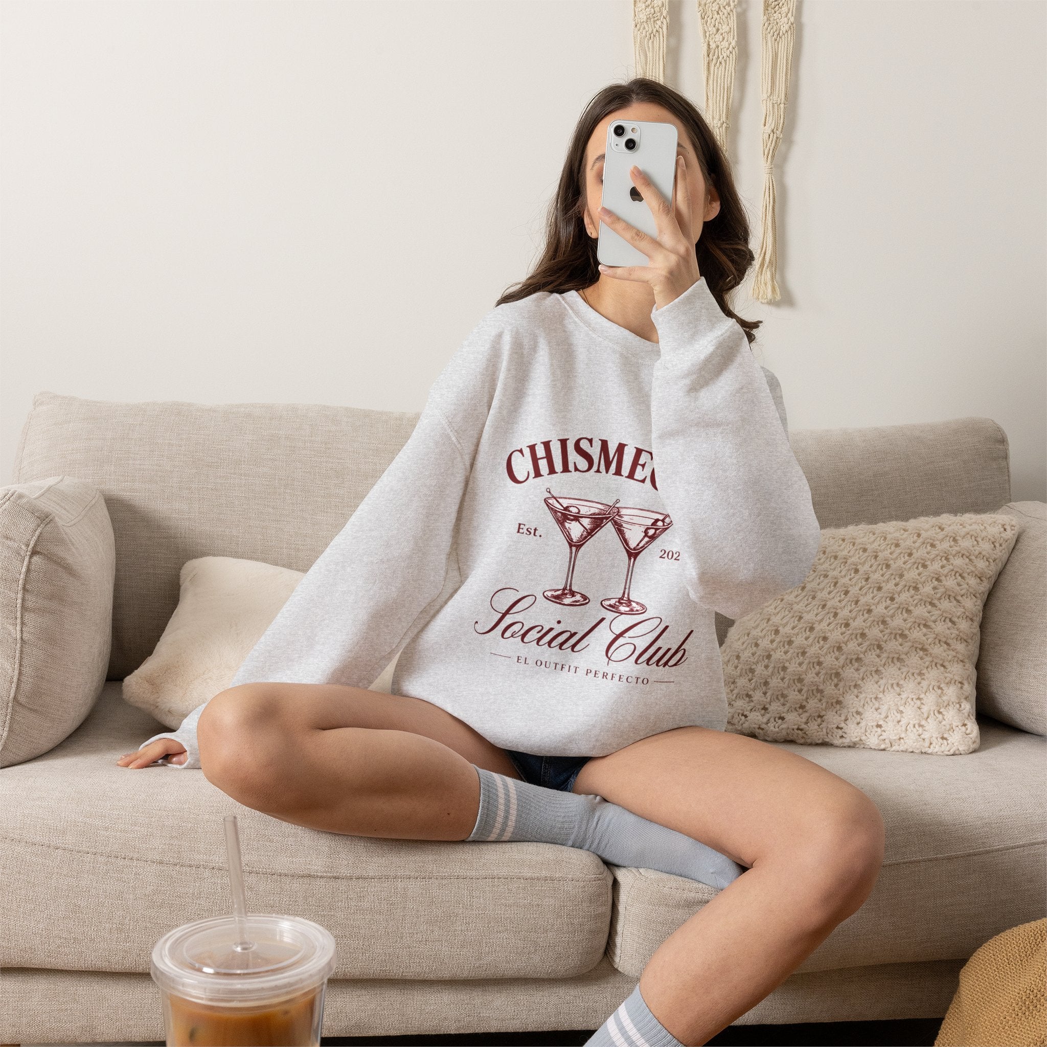 ° Chismecito Social Club sweatshirt | Martini Glasses, Retro Script Design