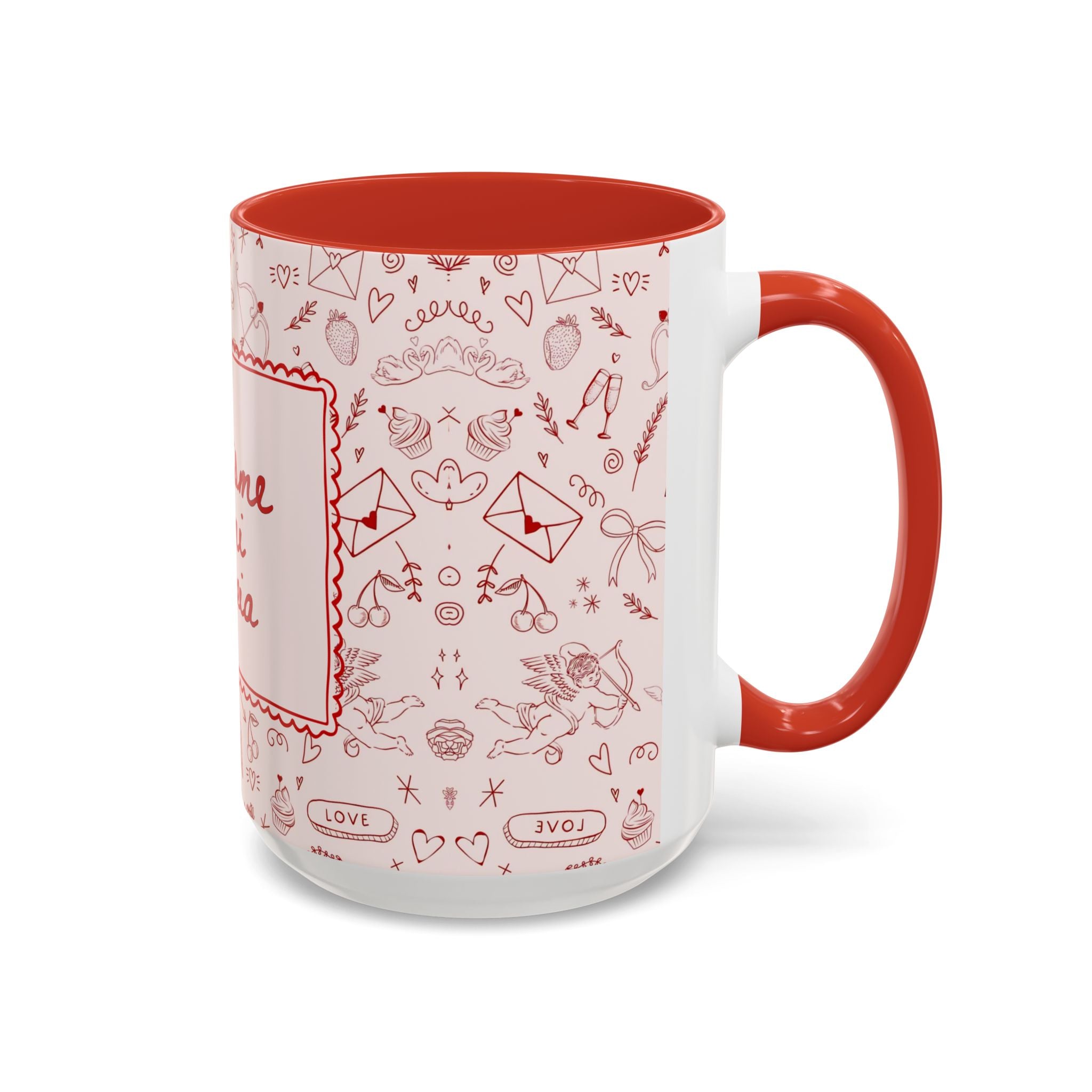 Copy of El Chisme Es Mi Terapia Accent Coffee Mug 15 oz — Spanish Gossip Quote, Pink Stripe