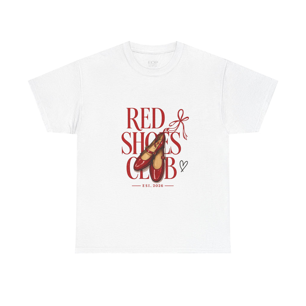 Red Shoes Club T-Shirt | Ballet Slippers Illustration, Dance Lover Tee