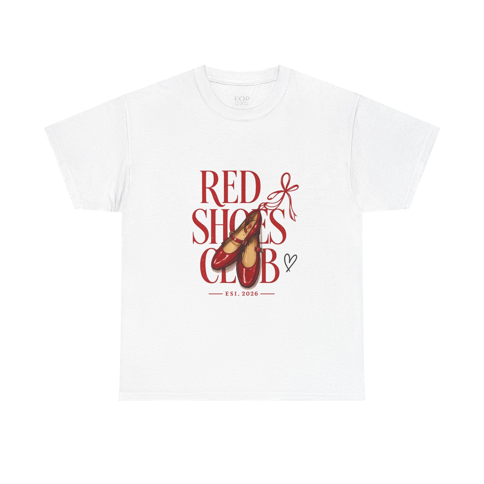 Red Shoes Club T-Shirt | Ballet Slippers Illustration, Dance Lover Tee