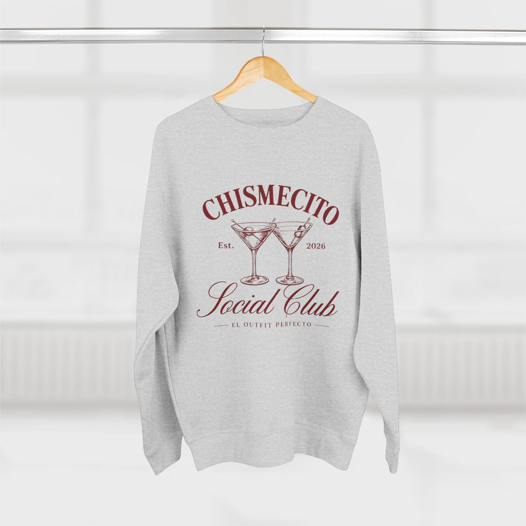 Chismecito Social Club Crewneck Sweatshirt — Retro Cocktail Graphic