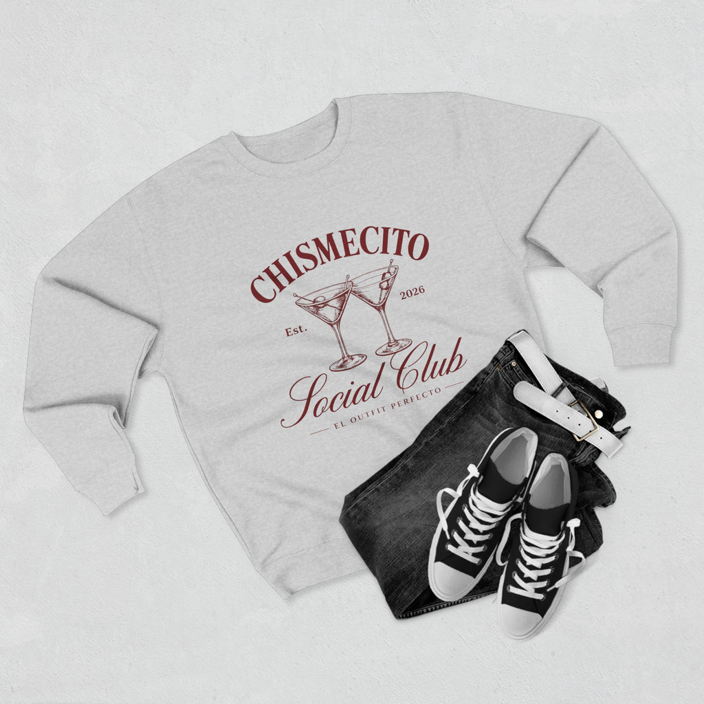 Chismecito Social Club Crewneck Sweatshirt — Retro Cocktail Graphic