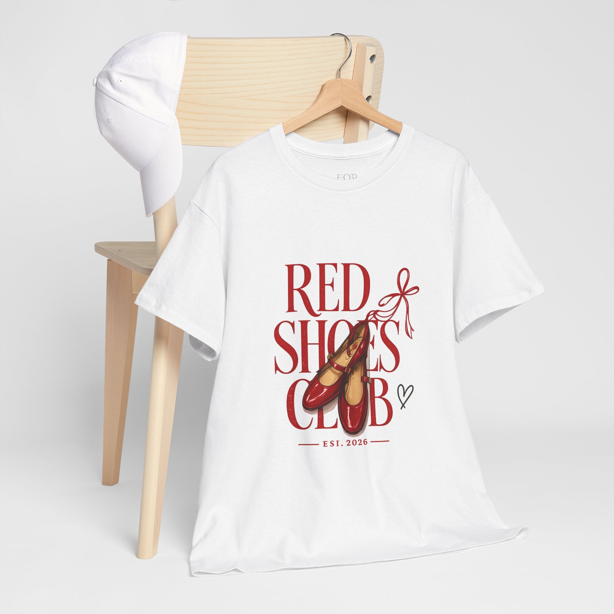 Red Shoes Club T-Shirt | Ballet Slippers Illustration, Dance Lover Tee
