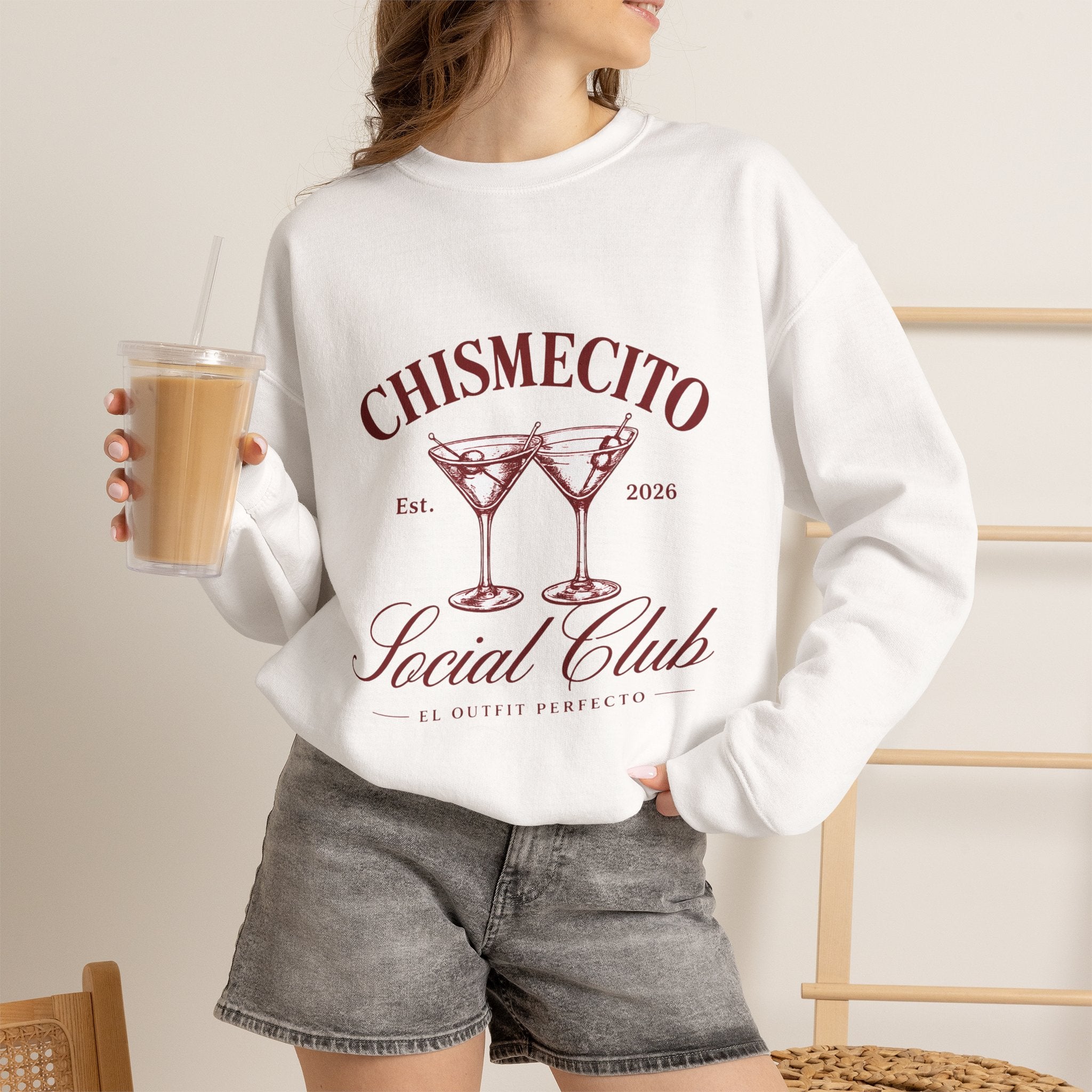 ° Chismecito Social Club sweatshirt | Martini Glasses, Retro Script Design